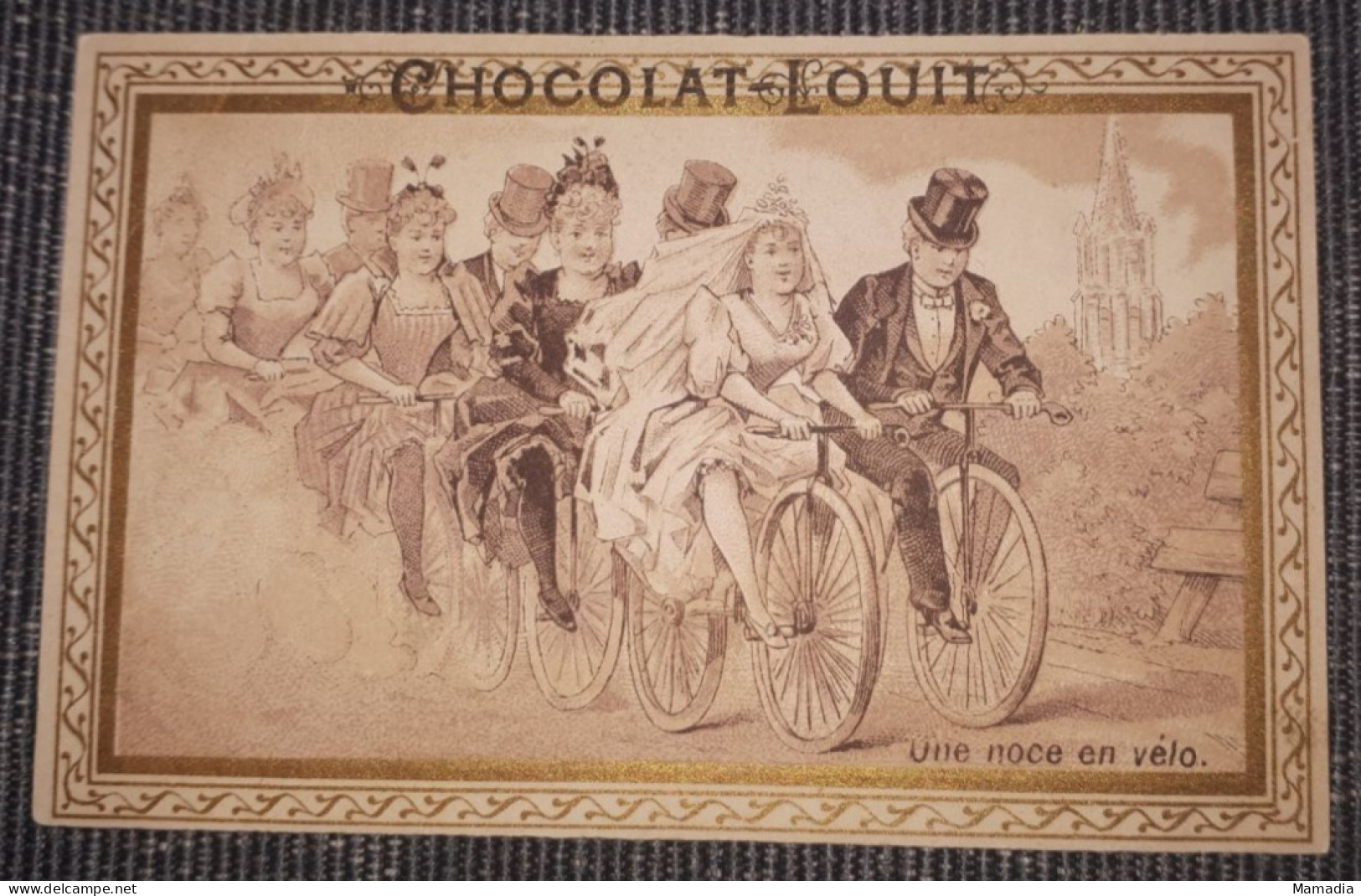 CHROMO VELO CYCLE CYCLISME CHOCOLAT LOUIT NOCE MICHAUX TAPIOCA 1865-1885 - Louit