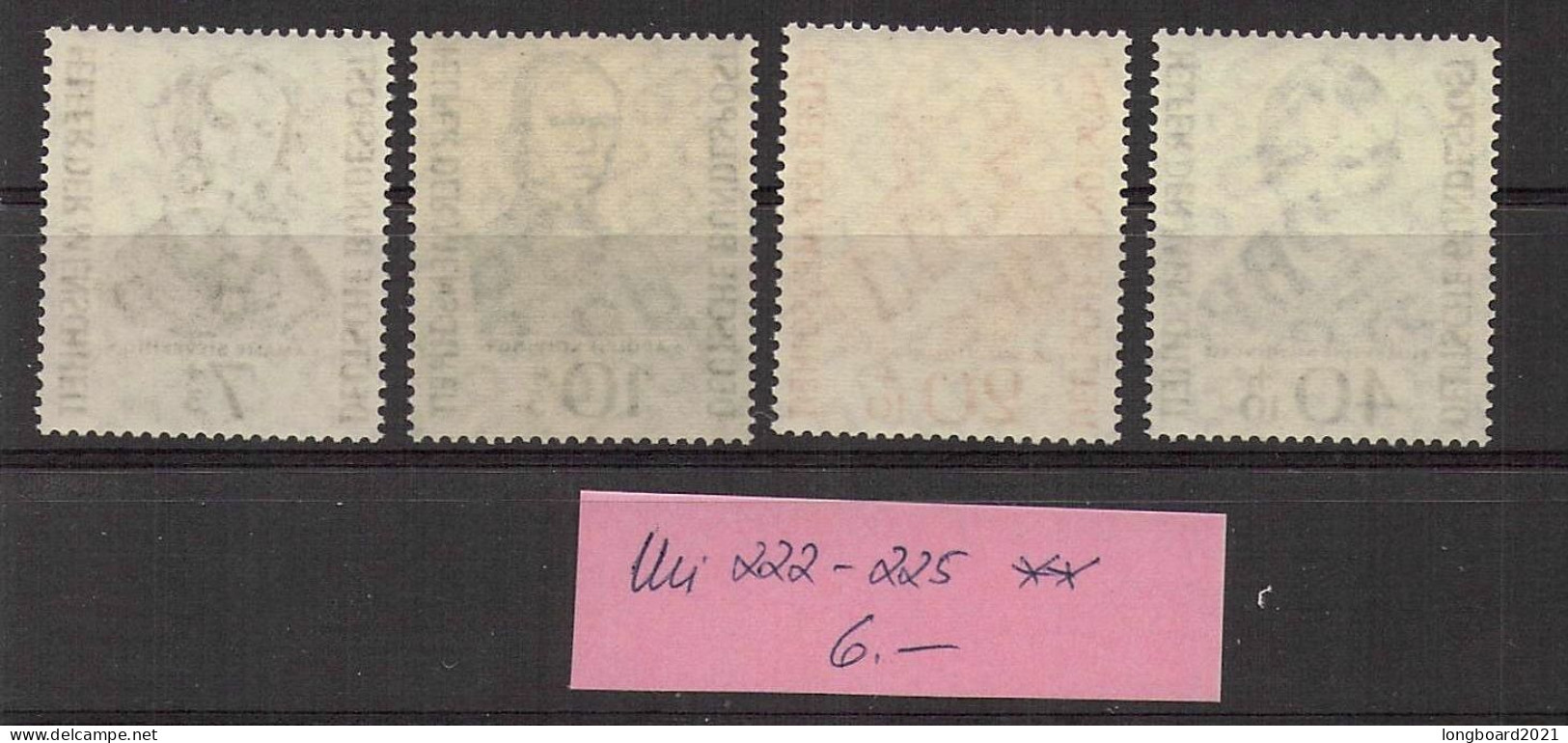 BRD - HELFER DER MENSCHHEIT 1955 Mi 222-225 **/MNH  /*48 - Unused Stamps