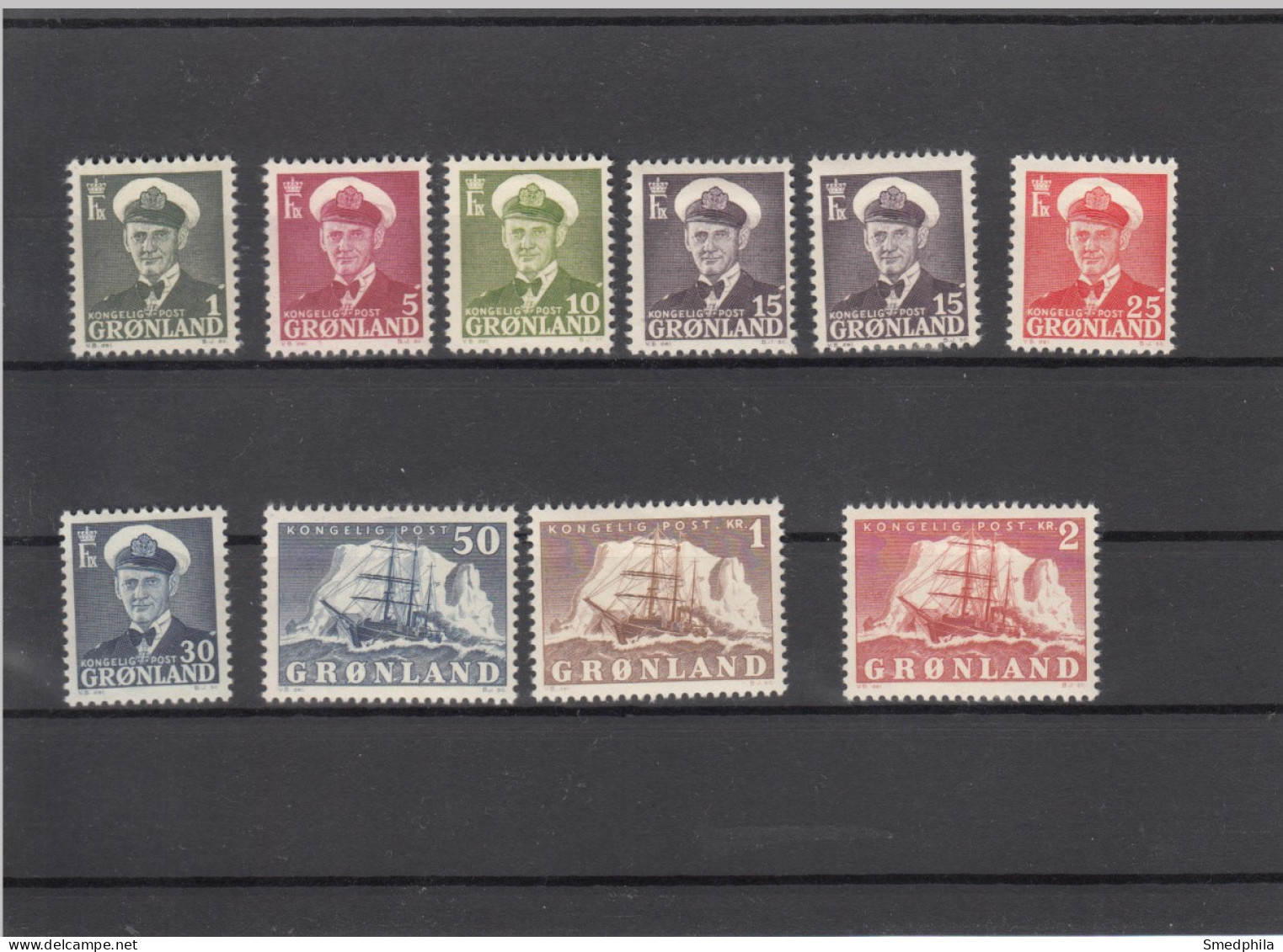 Greenland 1950 - Michel 28-36 Mint Hinged * - Unused Stamps