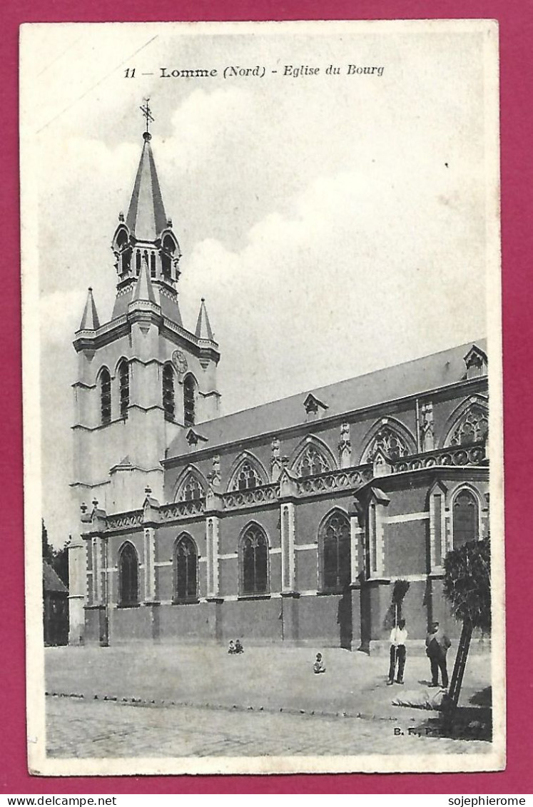 Lomme (59) église Du Bourg 2scans Carte Animée Balayeur 1907 - Lomme