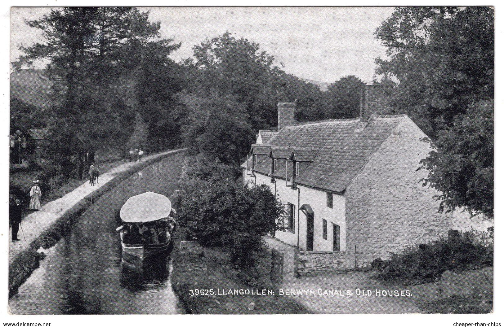 LLANGOLLEN : Berwyn Canal & Old House - Photochrom Grano 39625 - Denbighshire