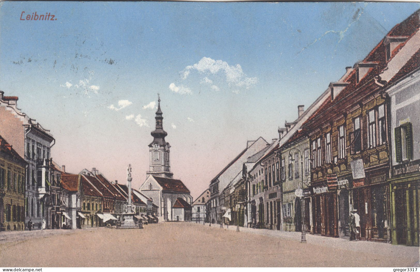 D270) LEIBNITZ - Stmk. - Platz Kirche Häuser DETAILS 1913 - Leibnitz