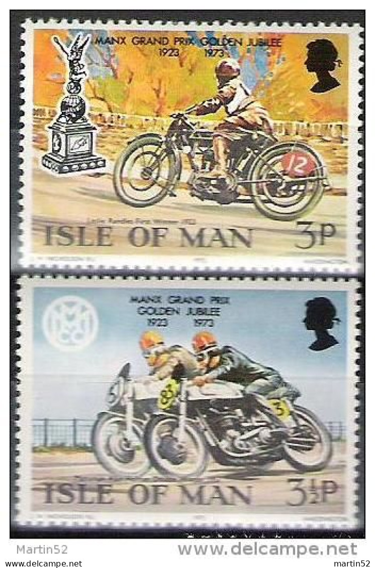 Isle Of Man 1973 & 1974 & 1975: Tourist-Trophy TT-Races Michel-No. 33-34 & 40-43 & 60-63 ** MNH  10 Timbres / 10 Stamps - Moto