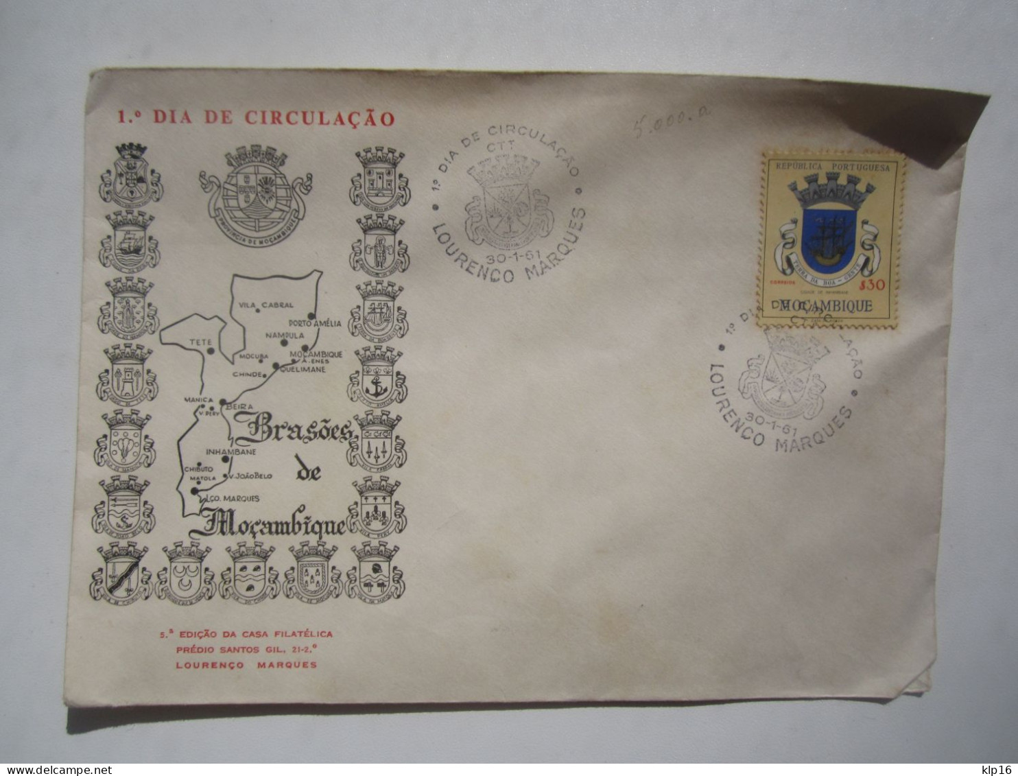 1961 LORENZO MARQUES MOZAMBIQUE FDC COVER - Lourenco Marques