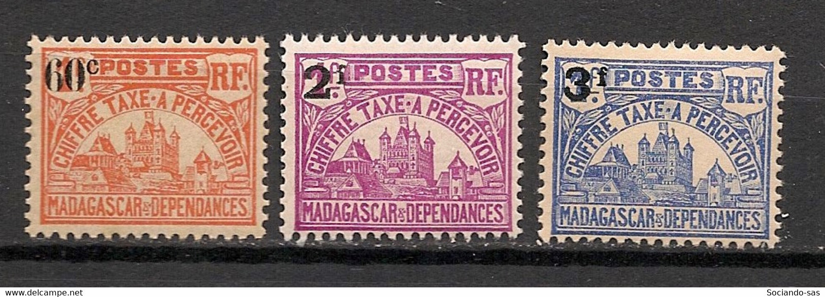 MADAGASCAR - 1924-27 - Taxe TT N°Yv. 17 à 19 - Série Complète - Neuf Luxe ** / MNH / Postfrisch - Postage Due