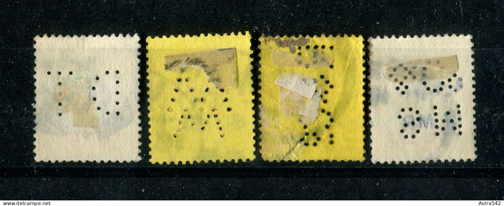 "GROSSBRITANIEN" 4 Werte Mit "LOCHUNG/PERFIN" Gestempelt (16272) - Used Stamps