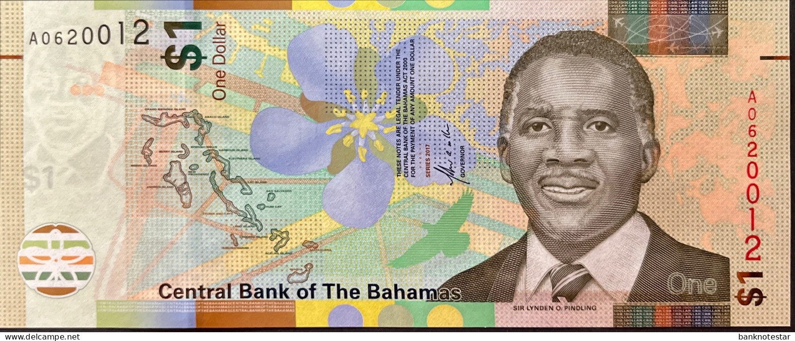 Bahamas 1 Dollar, P-77 (2017) - UNC - Bahama's