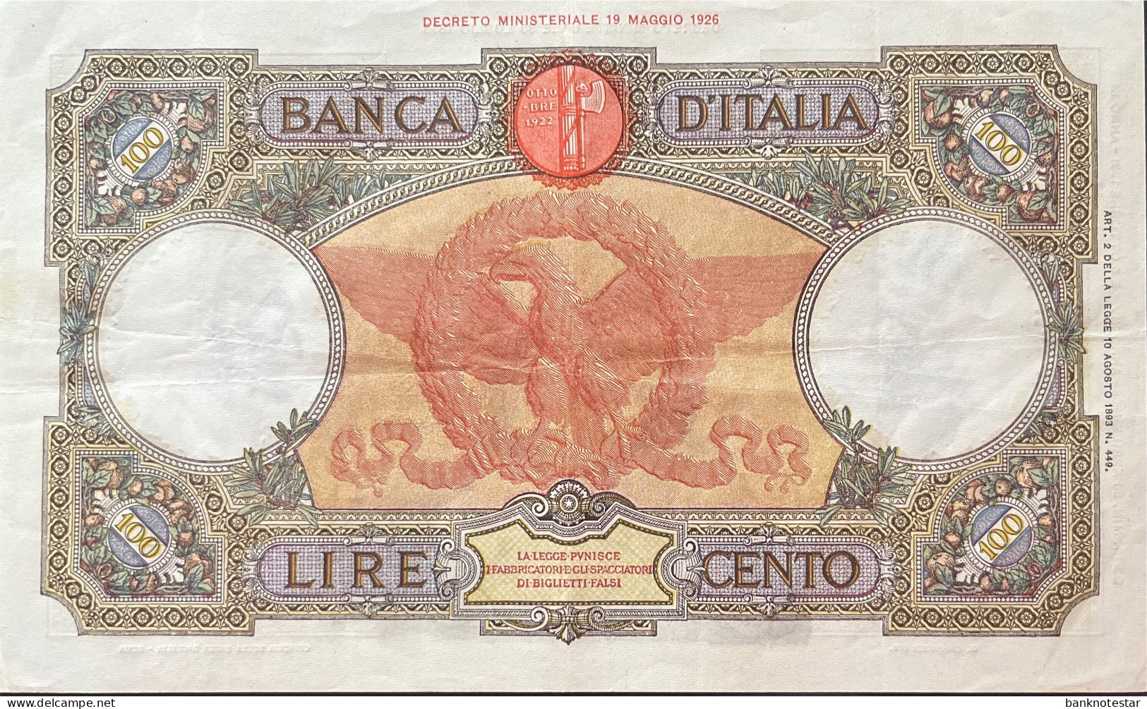 Italy 100 Lire, P-55a (30.04.1936) - Very Fine - 100 Liras