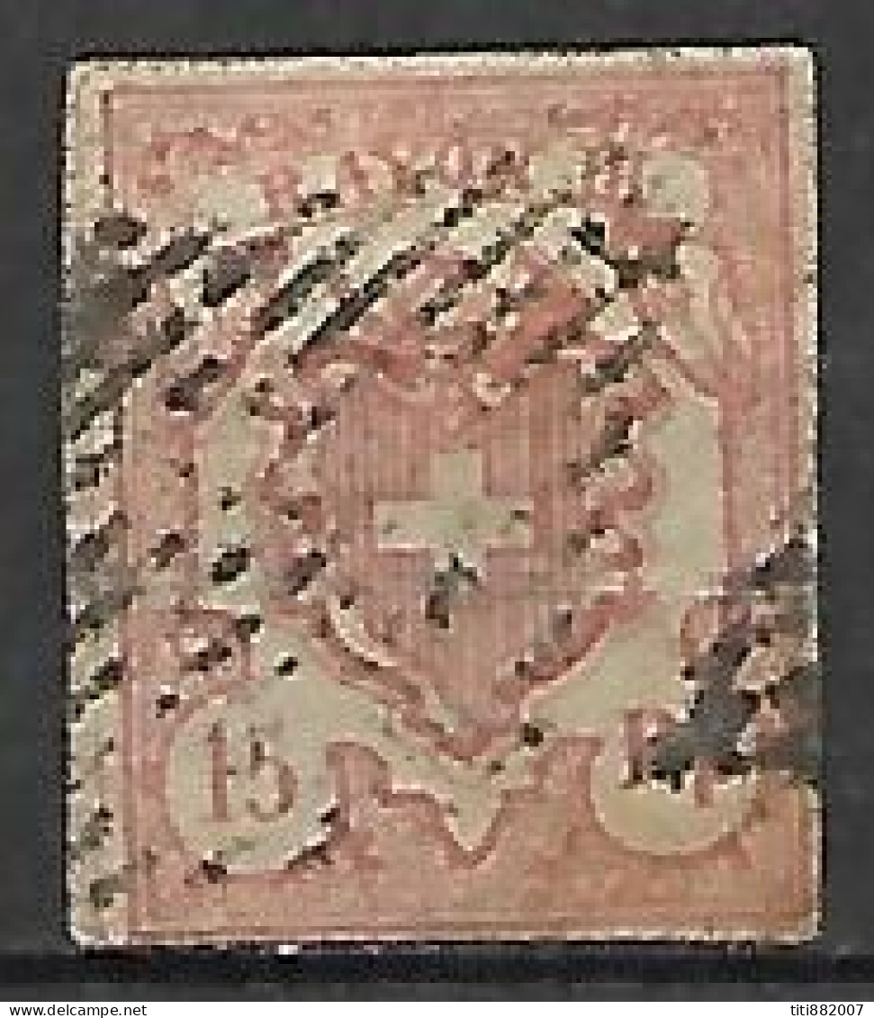 SUISSE    -   1852.    Y&T N° 22 Oblitéré.  Cote 625 &euro; - 1843-1852 Federal & Cantonal Stamps