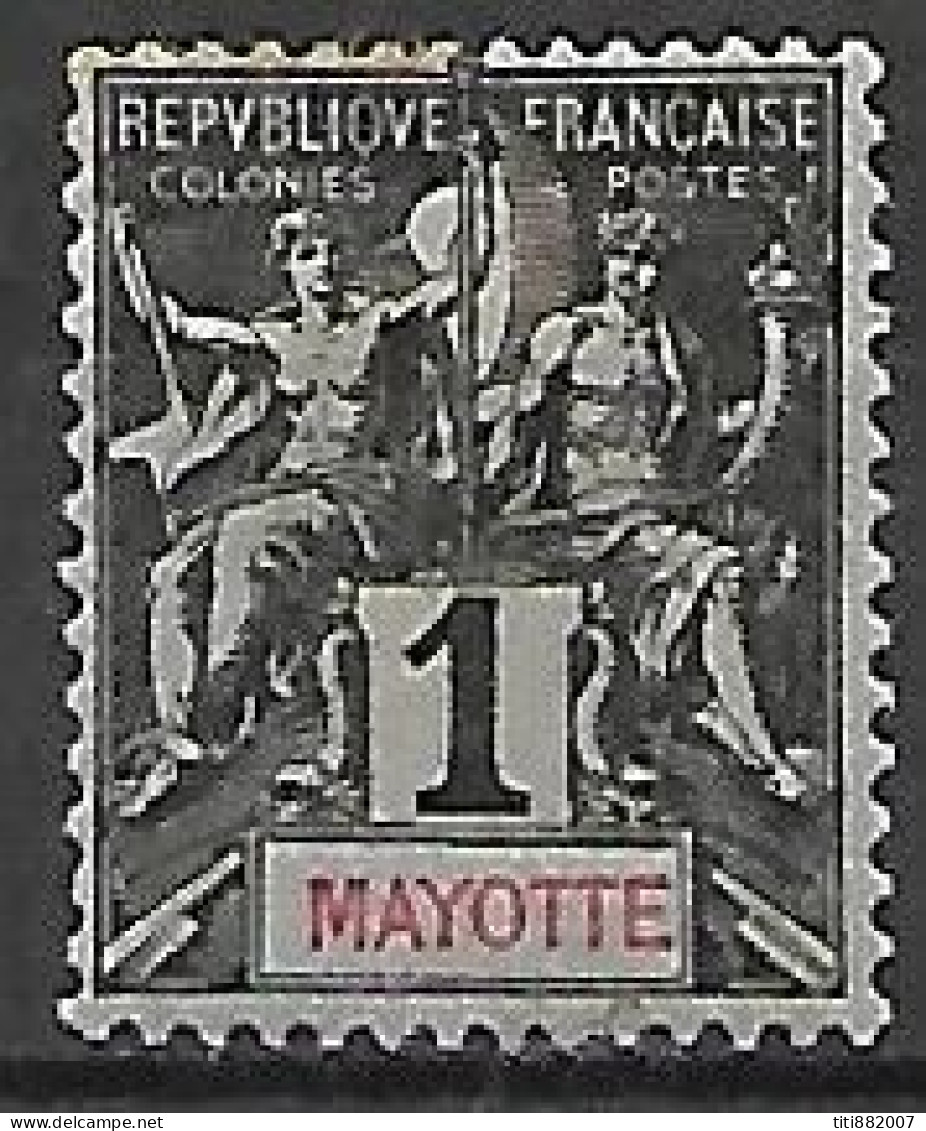 MAYOTTE    -   1892  .  Y&T N° 1 *.  Type Groupe. - Unused Stamps