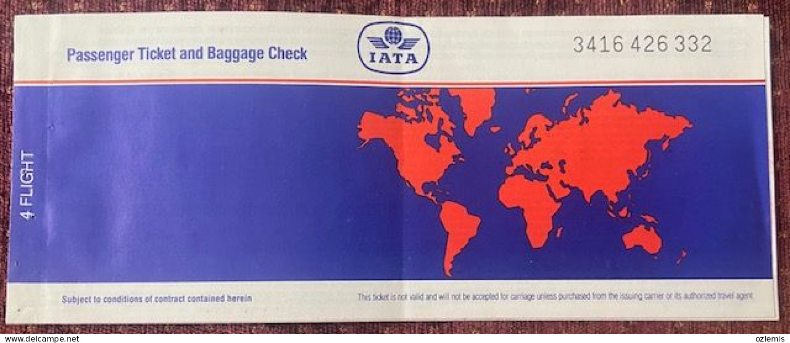 IATA PAN  AM  ,PASSENGER TICKET AND BAGGAGE ,1989 ,TICKET - Tickets