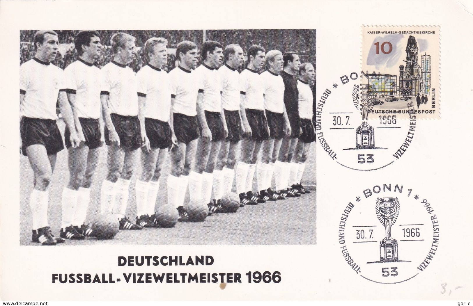 Germany 1966 Card: Football Fussball Soccer Calcio; FIFA World Cup England; Team Photo; Jules Rimet; Results Back Side - 1966 – Engeland