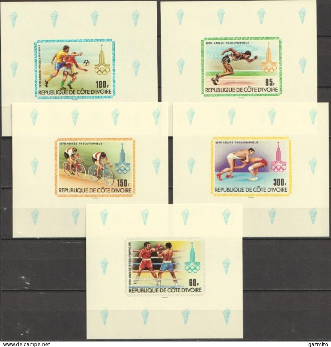 Ivory Coast 1979, Olympic Games In Moscow, Football, Cycling, Boxing, 5BF DeLuxe - Unclassified