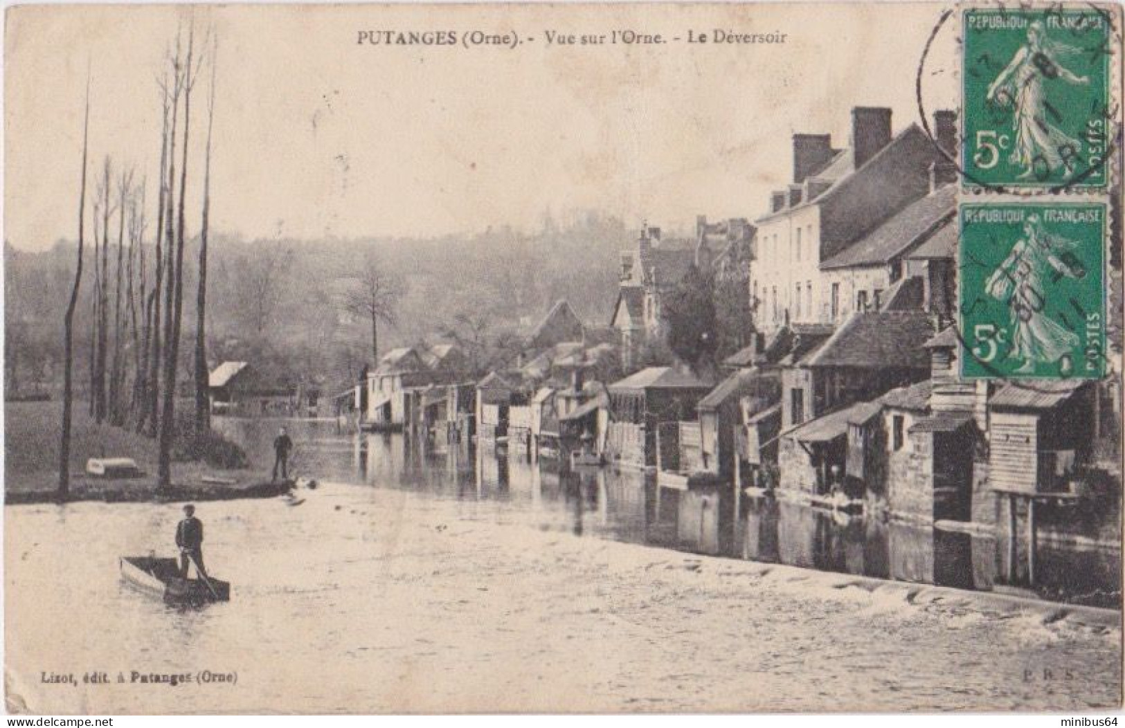 PUTANGES (61) - Vue Sur L'Orne - Le Déversoir - 1911 - Lizot - Putanges