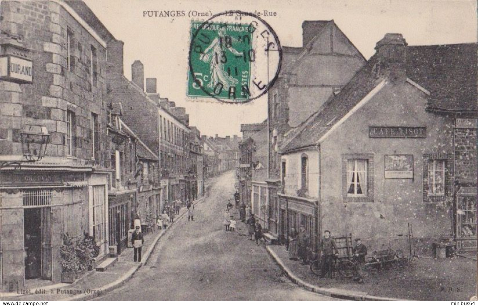 PUTANGES (61) - La Grande Rue - 1911 - Lizot - Putanges