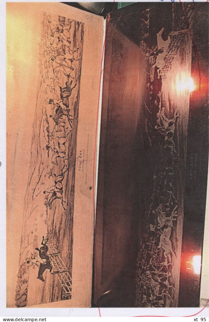3 Plaques d'acier gravees - Scenes chasse anglaise - 75x30 cm - 3 matrices + 3 tirages
