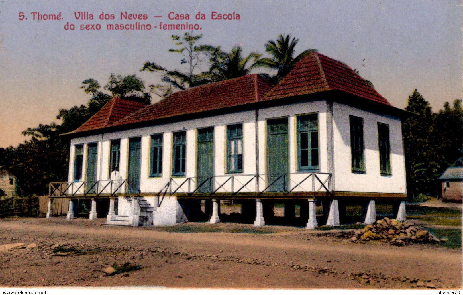 S.  SÃO TOMÉ - Villa Dos Neves - Casa Da Escola Do Sexo Masculino E Femenino - São Tomé Und Príncipe