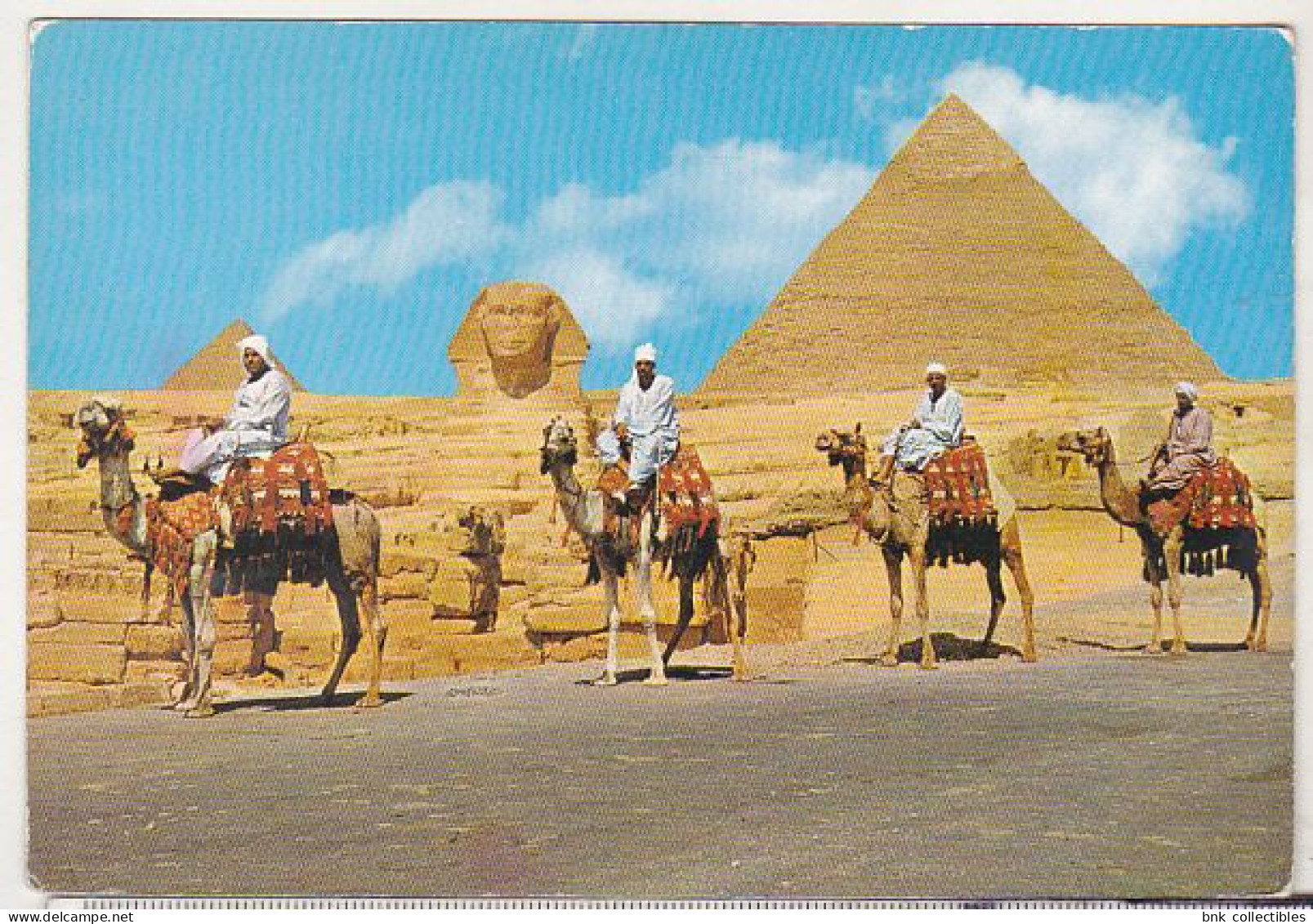 Camel Drivers Near Great Sphynx - Egypt 1971 Used Postcard - Afrique