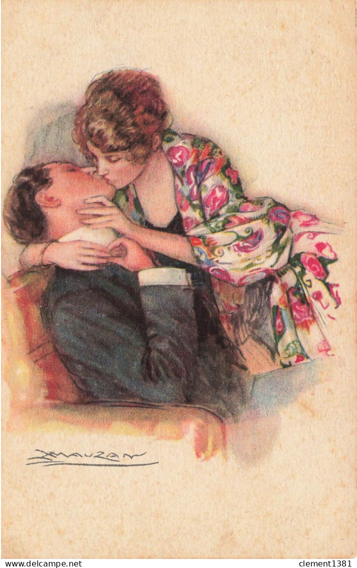 Illustrateur Illustration MAUZAN N° 394-2 Couple S'embrassant - Mauzan, L.A.