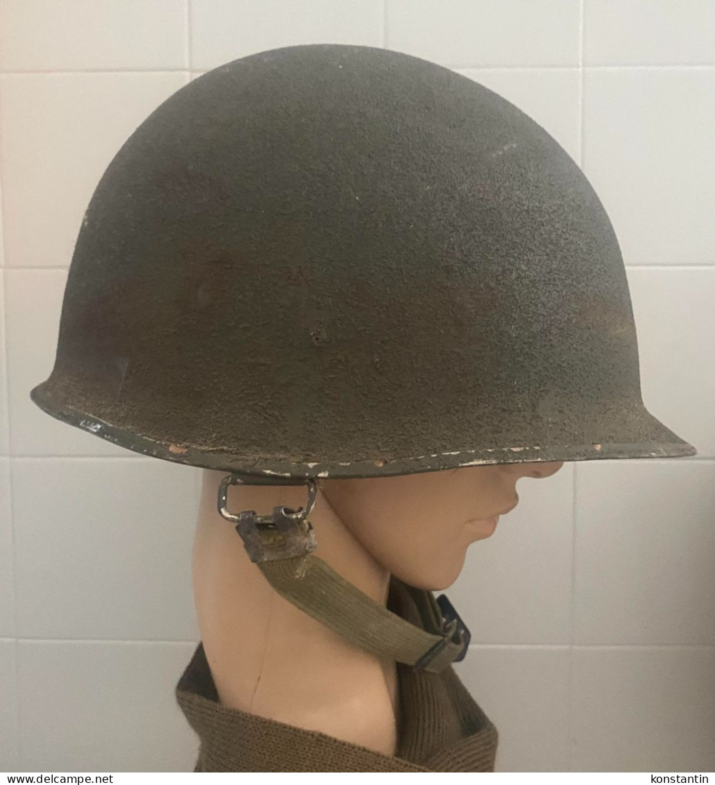 US ARMY M1 HELMET SHELL SAND PAINTED Original. - Casques & Coiffures