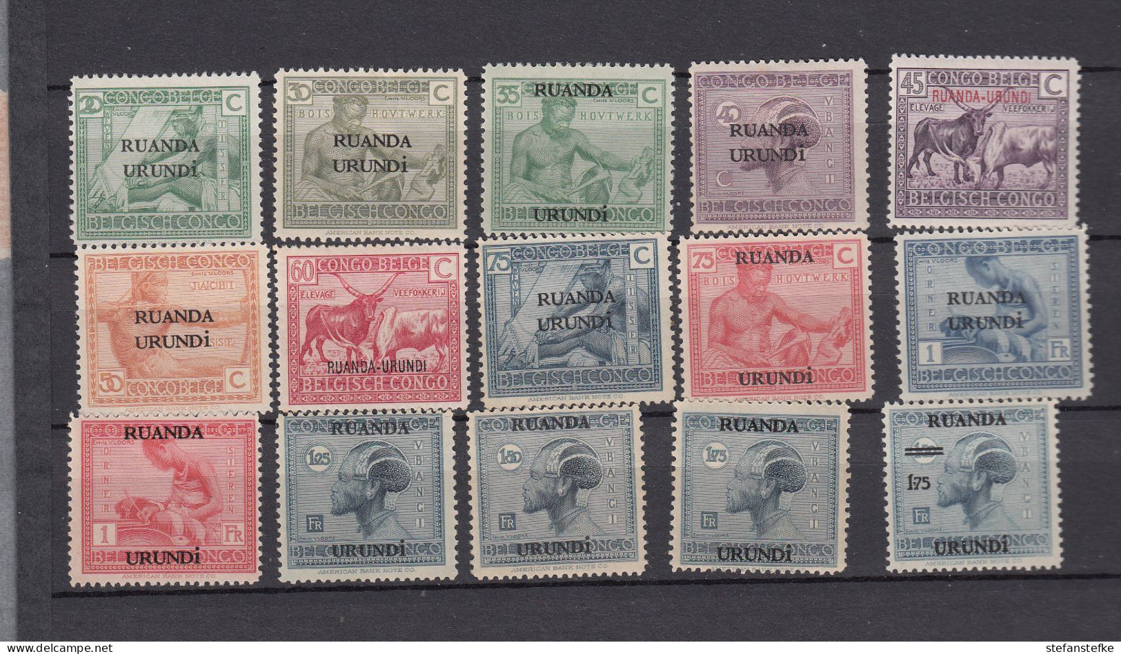 Ruanda - Urundi  Ocb Nr:  62 - 76 * MH (zie Scan) - Unused Stamps