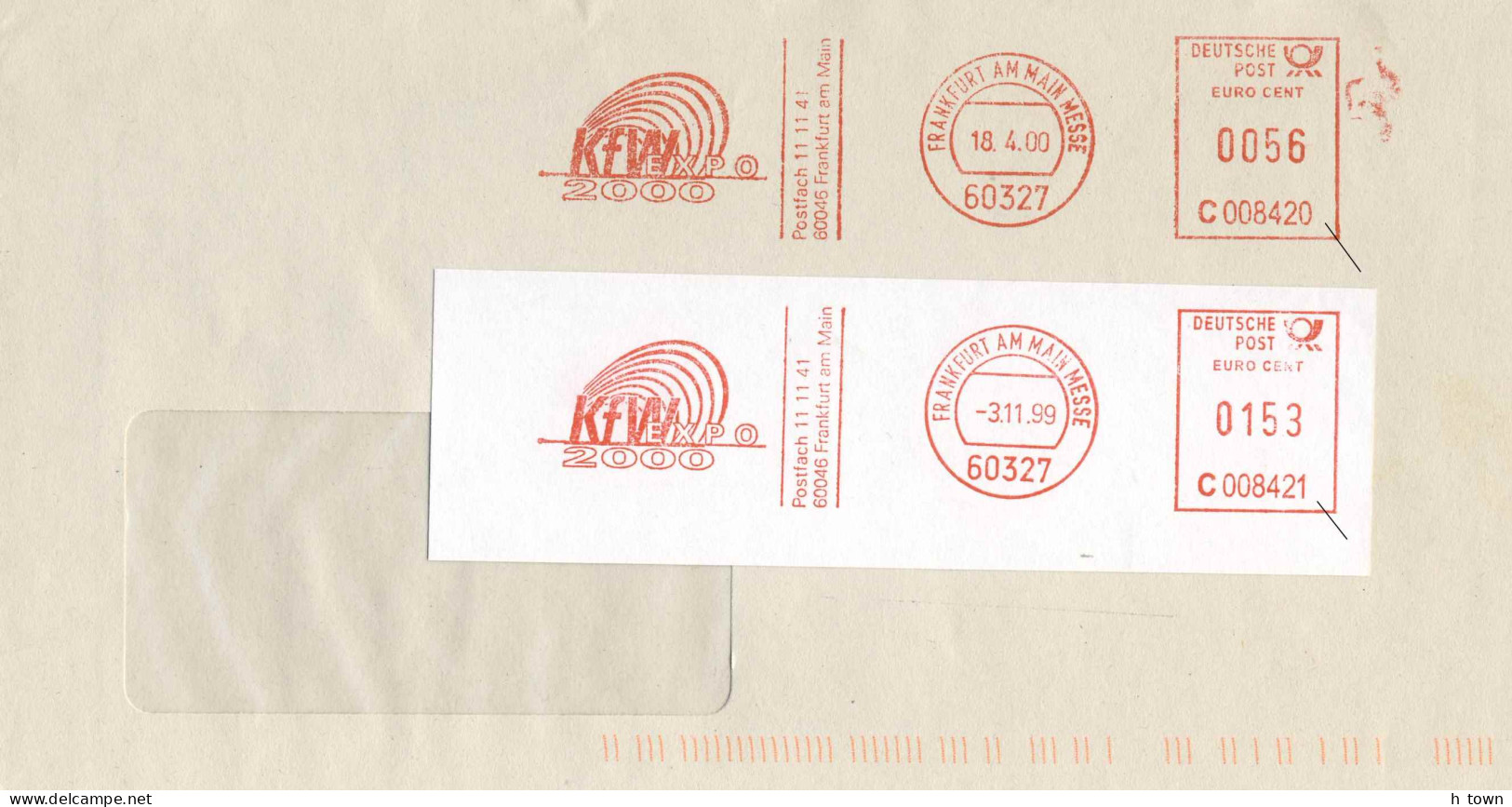 621  Exposition Universelle De 2000, Hanovre - World's Fair EXPO 2000 Hannover. 2 Meter Stamps KfW "Frankfurt Fair" - 2000 – Hannover (Germania)