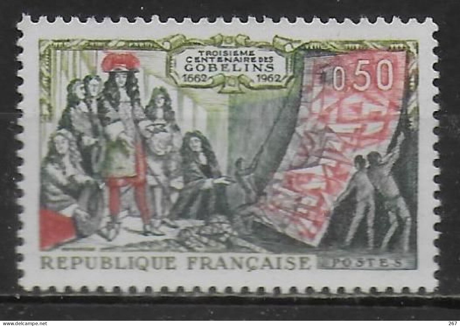 FRANCE  N° 1343  * *  Louis XIV Manufacture Des Gobelins  Tapis - Usines & Industries