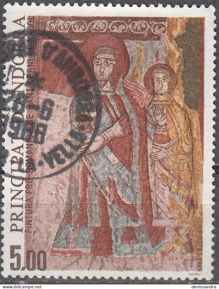 Andorre Français 1985 Michel 365 O Cote (2008) 2.20 € Sant Cerni De Nagol Peinture Pré-romane Cachet Rond - Oblitérés