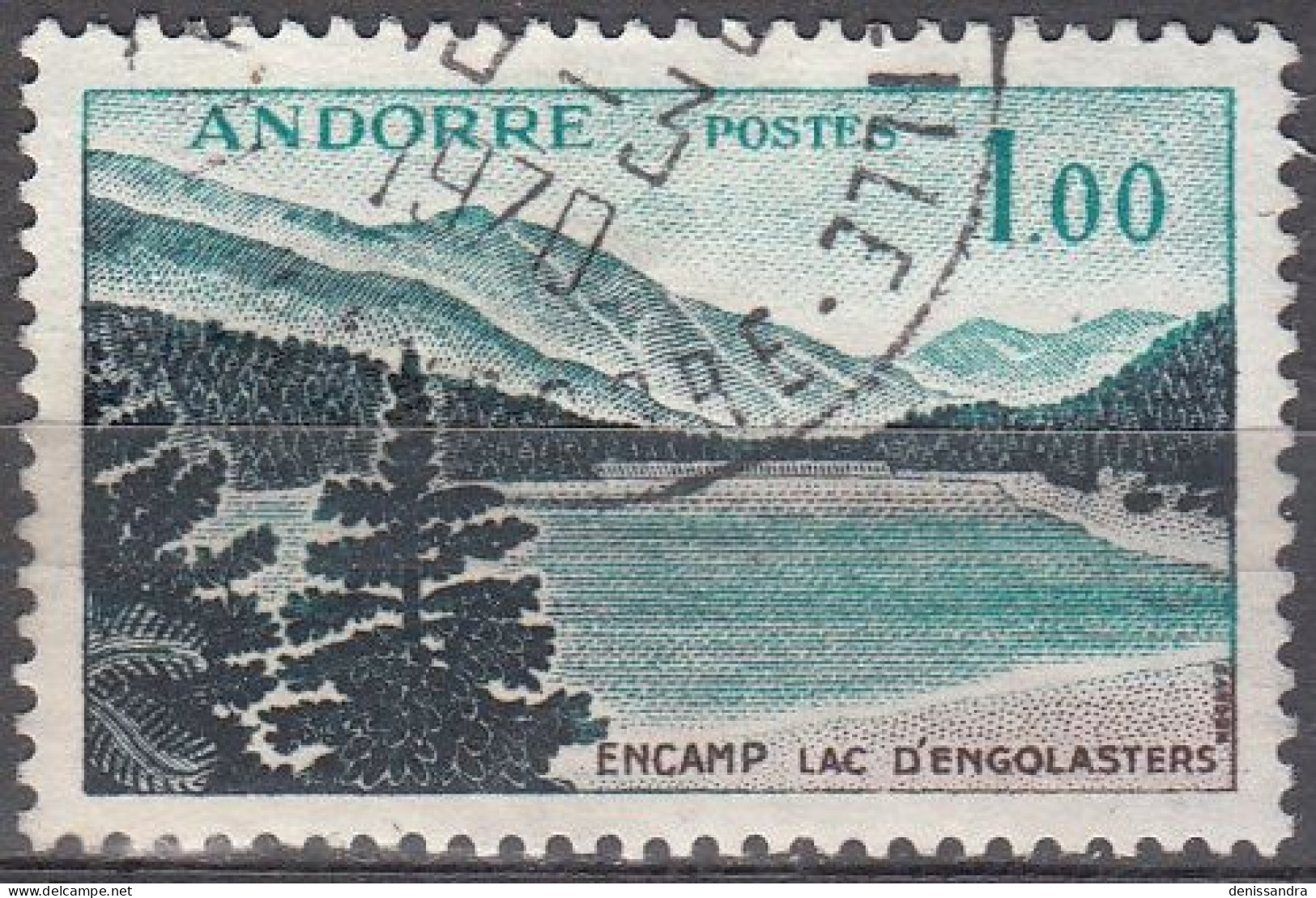 Andorre Français 1961 Michel 174 O Cote (2008) 1.50 € Encamp Lac D'Engolasters Cachet Rond - Oblitérés