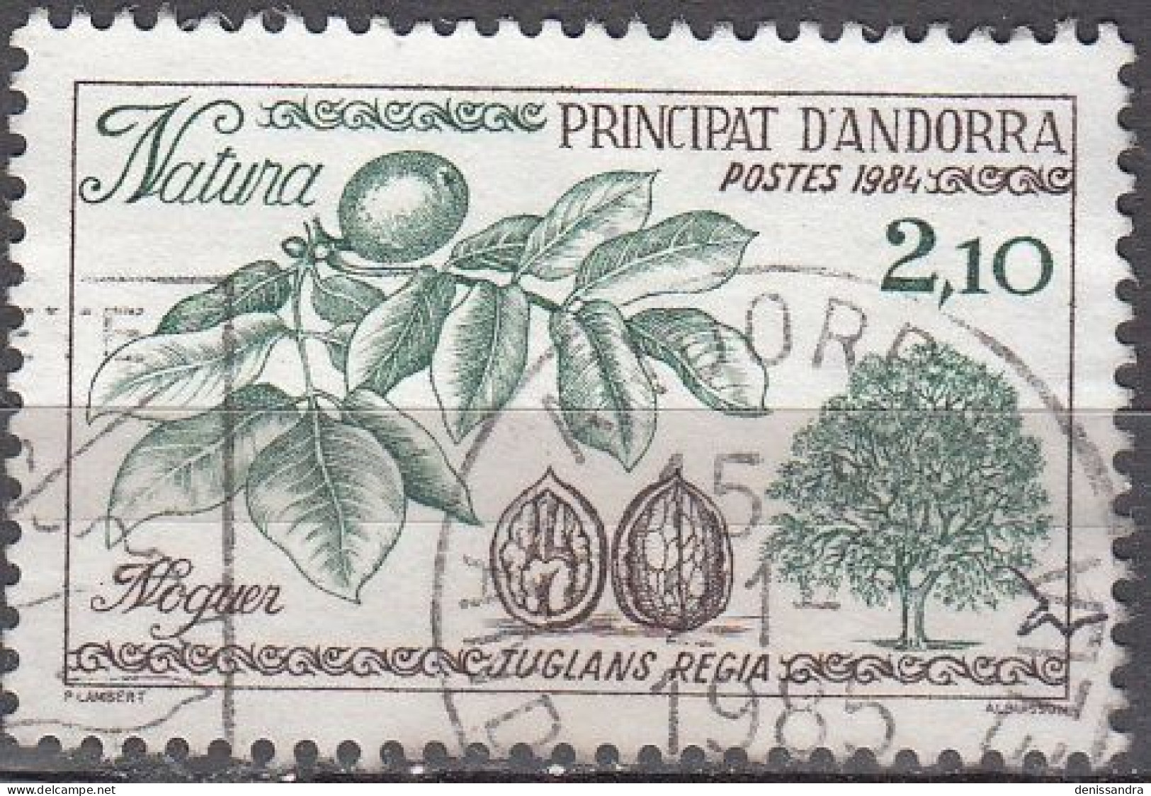 Andorre Français 1984 Michel 353 O Cote (2008) 1.00 € Arbre Noyer Cachet Rond - Oblitérés