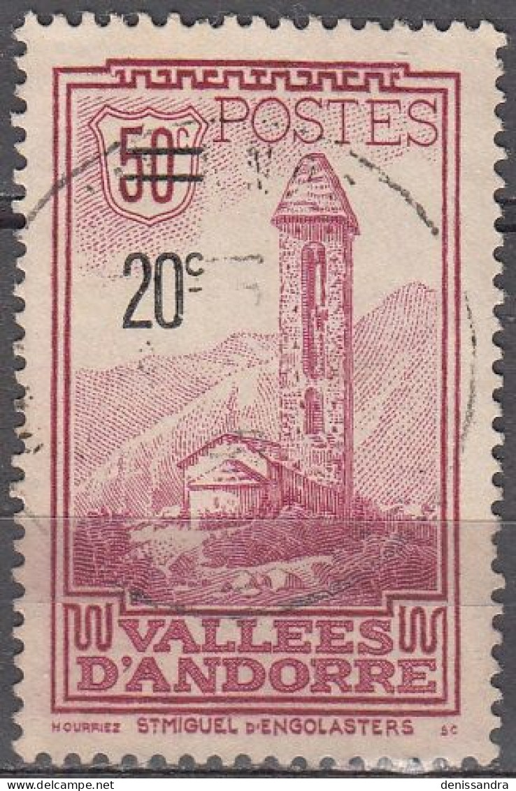 Andorre Français 1935 Michel 48 O Cote (2008) 19.00 € Chapelle De Saint-Miguel D'Engolasters Cachet Rond - Used Stamps