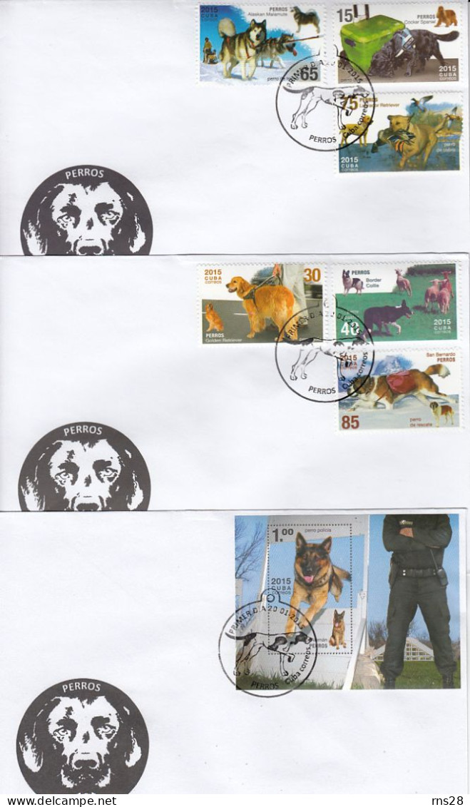 CUBA 2015  Sc 5622-28  FDC Dogs - Cartas & Documentos