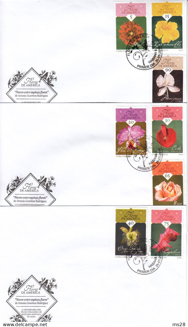 CUBA 2015 Sc 5685-92  FDC Flora - Briefe U. Dokumente