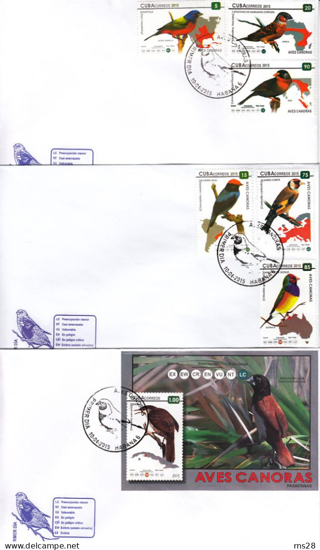 CUBA 2015  Sc 5652-48  FDC Birds - Cartas & Documentos