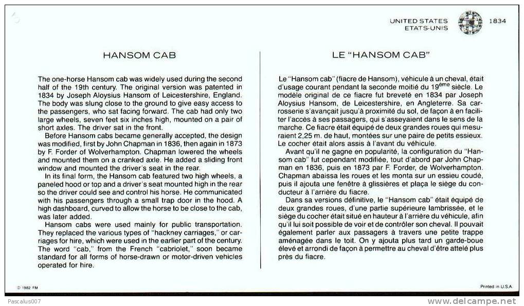 A00031 - Carte Souvenir - History Of Transportation - Histoire Des Transports - Le Hansom Cab - Diligences