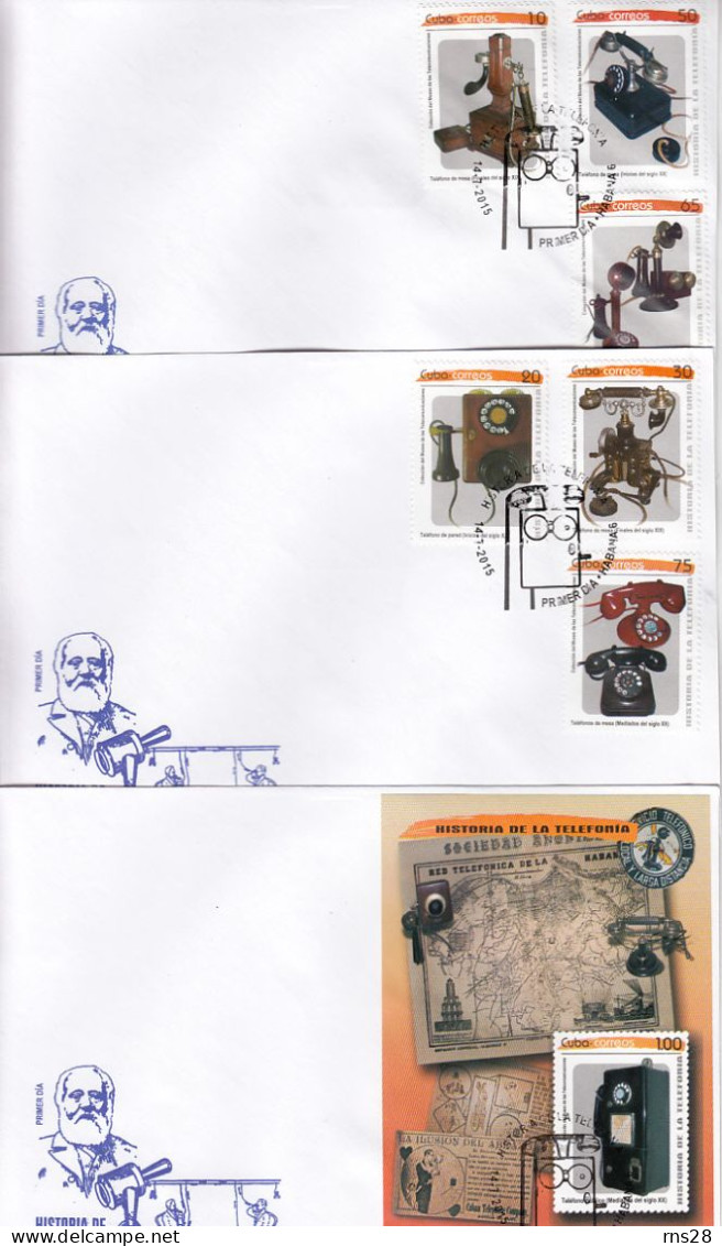 CUBA 2015  Sc 5703-09  FDC Telephone - Cartas & Documentos