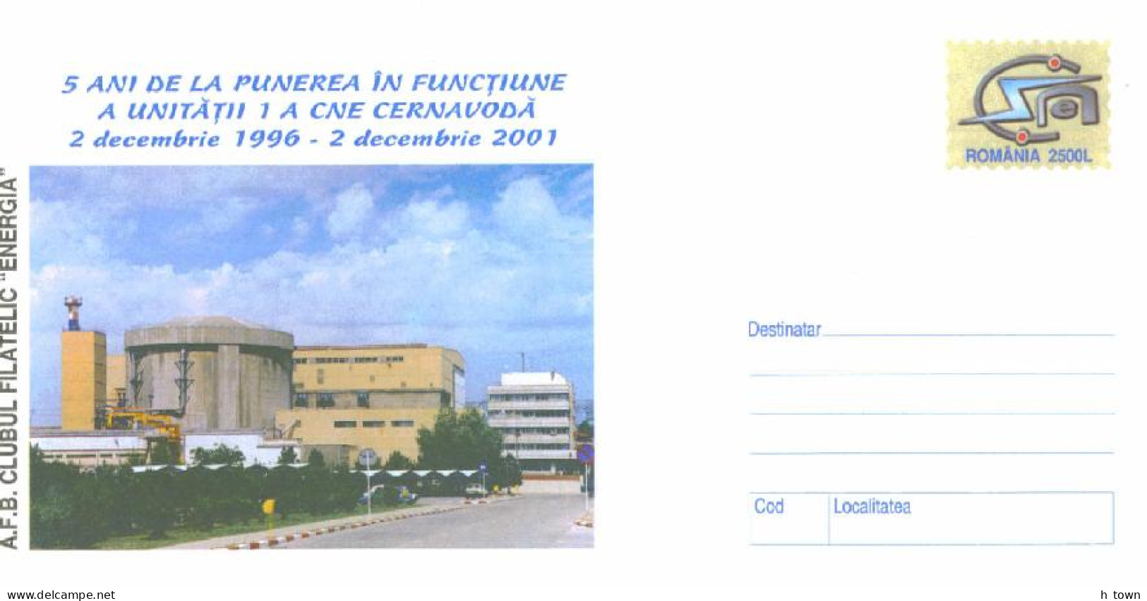 718  Réacteur Nucléaire, Energie: PAP, 2001 - Nuclear Reactor Stationery Cover. Atom, Energy, Canada - Atoom