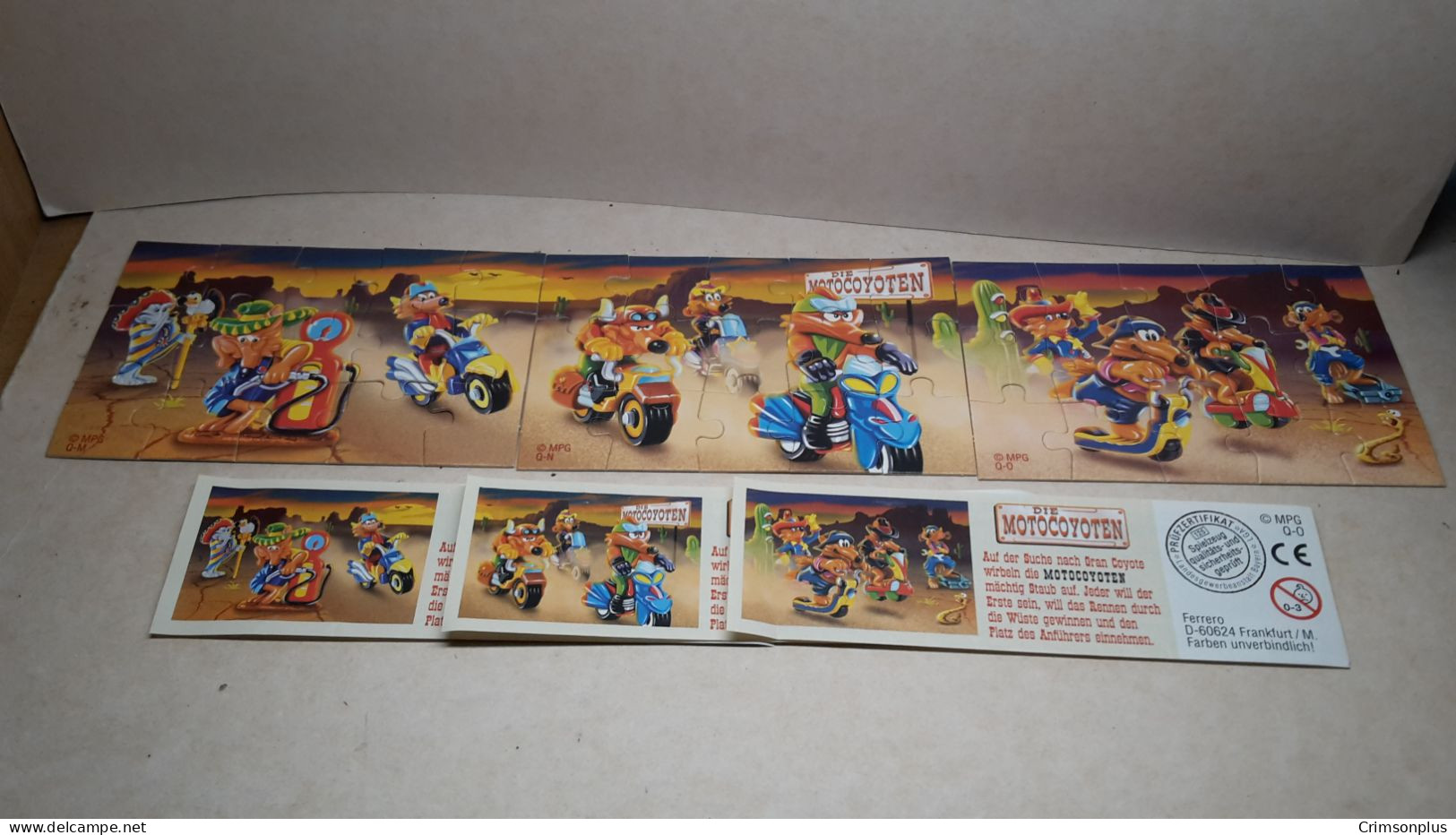 1996 Ferrero - Kinder Surprise - Die Motocoyoten - Puzzles - Complete Set + 4 BPZ's - Monoblocs