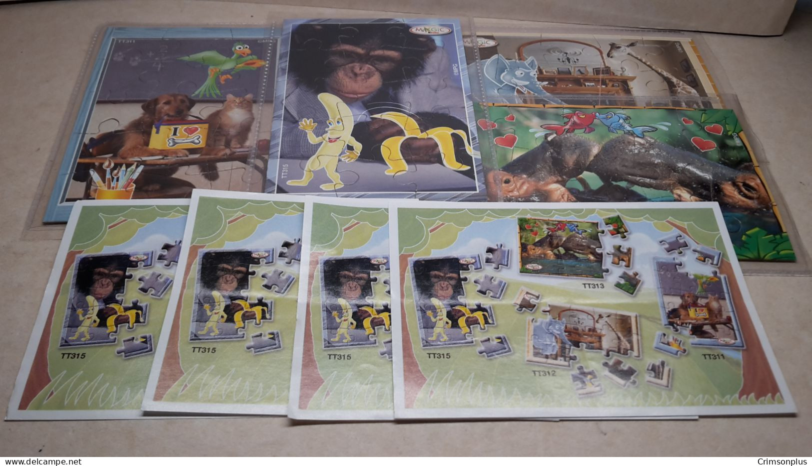 2008 Ferrero - Kinder Surprise - TT311, TT312, TT313 & TT315 - Joy - Puzzles Animals - Complete Set + 4 BPZ's - Monoblocs