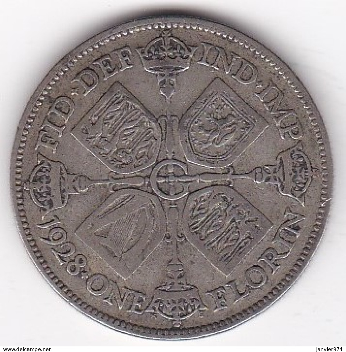 Grande Bretagne. One Florin 1928. George V , En Argent, KM# 834 - J. 1 Florin / 2 Schillings