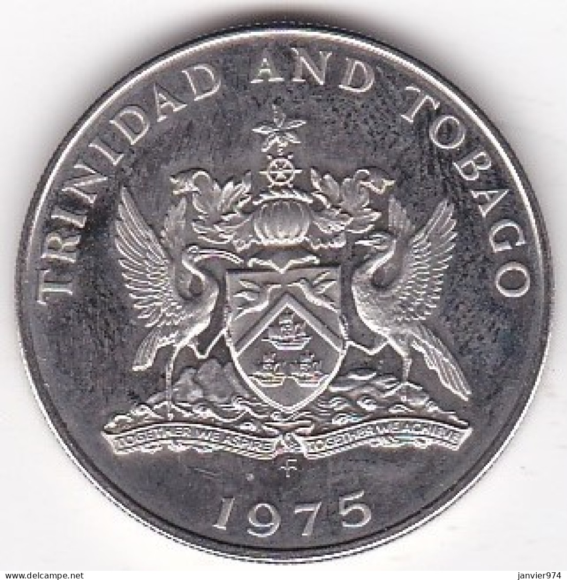 Trinidad And Tobago 50 Cents 1975 Tambours, Elizabeth II , En Cupronickel, KM# 22, En SUP/XF - Trinidad & Tobago