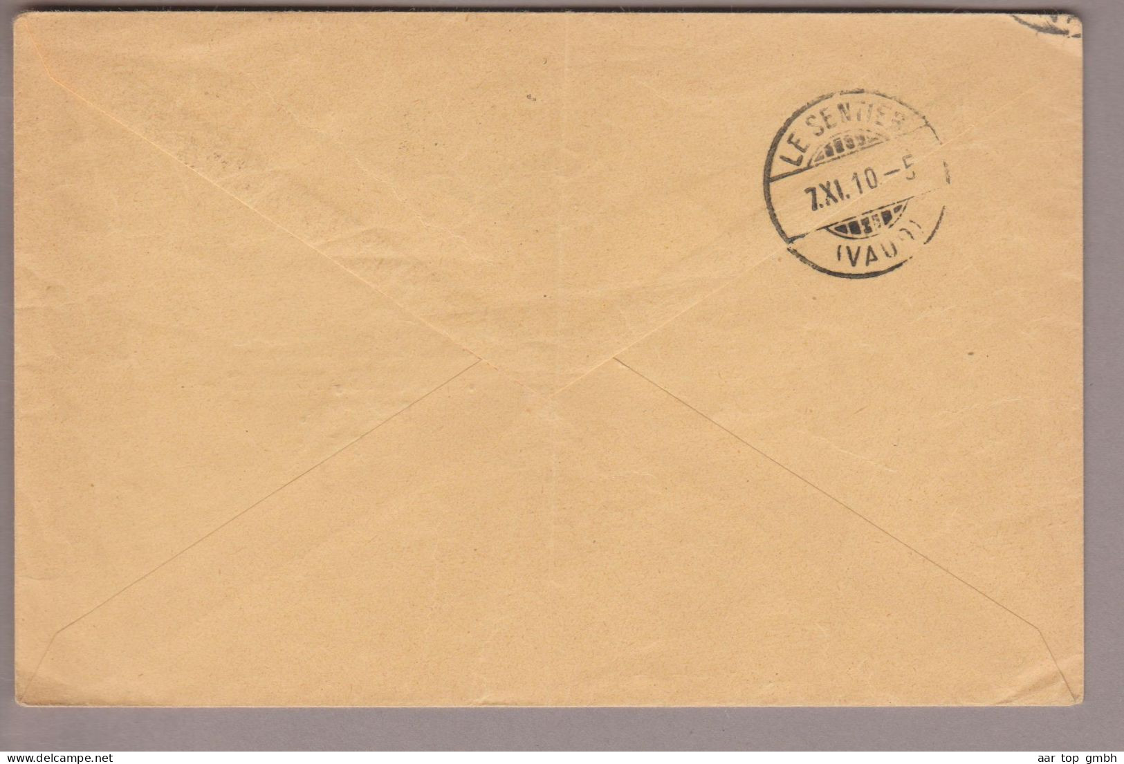 CH Portofreiheit Franco Chèque Postal II 1910-11-07 Lausanne Brief Nach Sentier - Franchigia