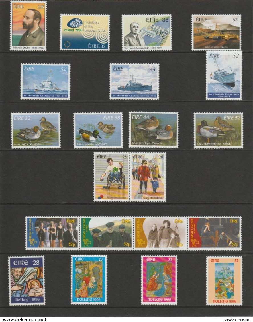 Ireland - 1996 Full Year Special & Commemorative Folder W/42 Stamps - Komplette Jahrgänge