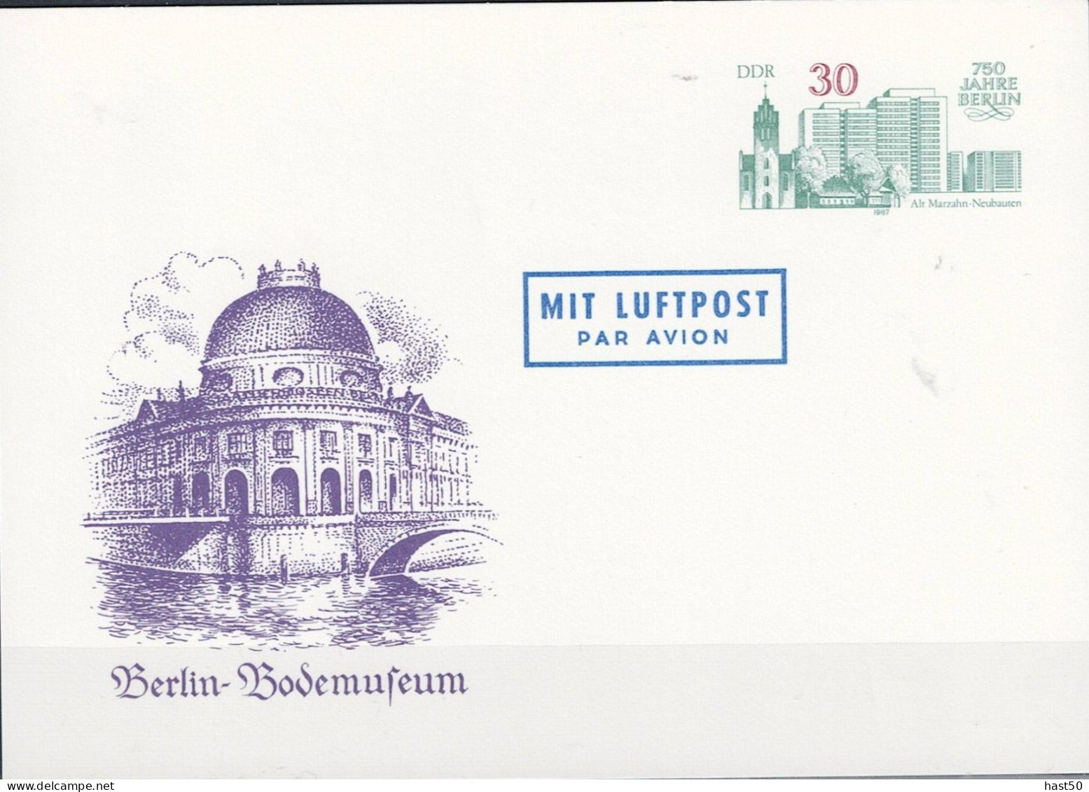 DDR GDR RDA -Sonderpostkarte 750 Jahre Berlin (MiNr: P 97) 1987 - Ungelaufen - Cartes Postales - Neuves