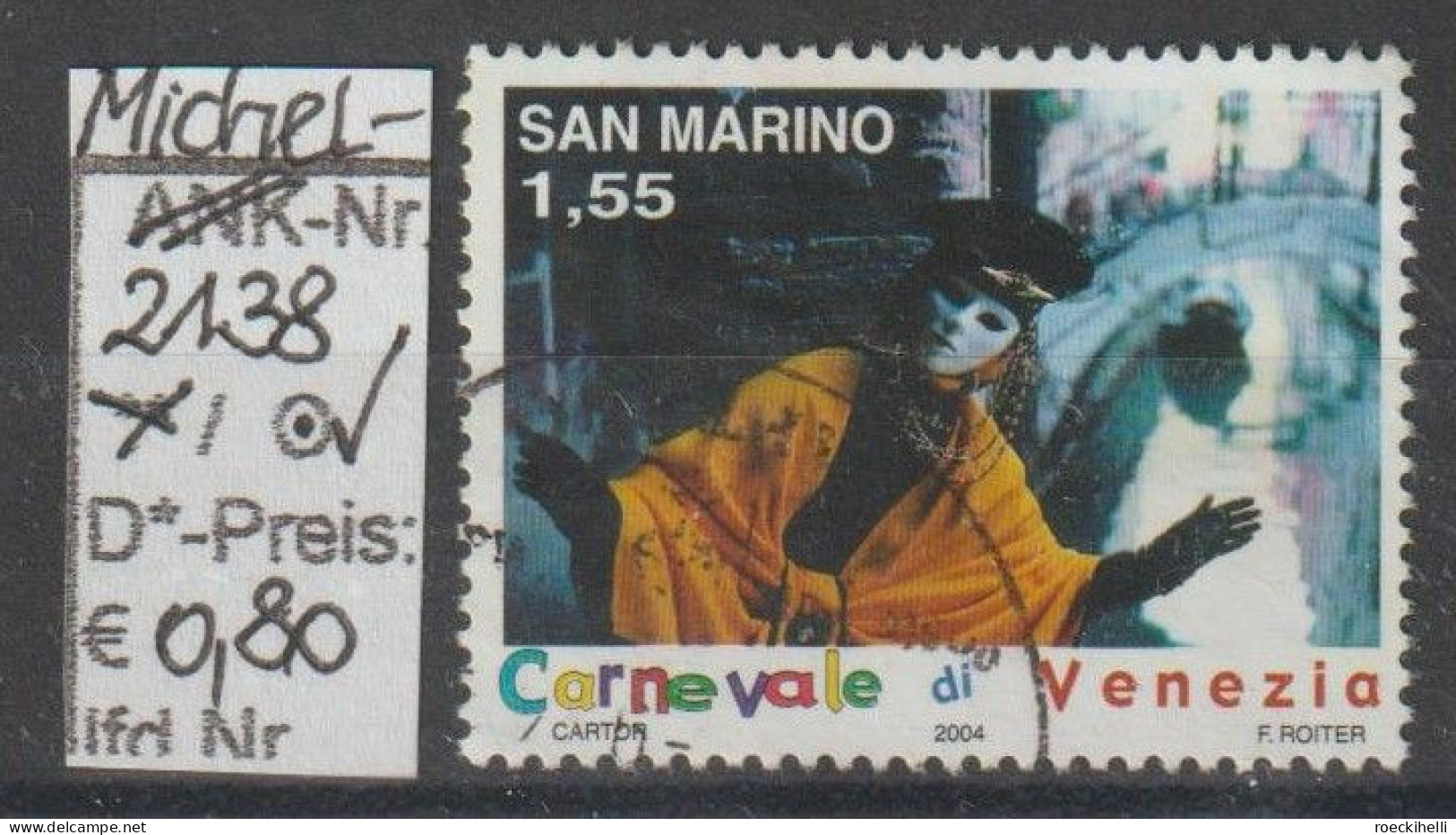 2004 - SAN MARINO - SM "Karneval In Venedig" 1,55 € Mehrf. - O  Gestempelt - S.Scan (2138o S.marino) - Gebruikt