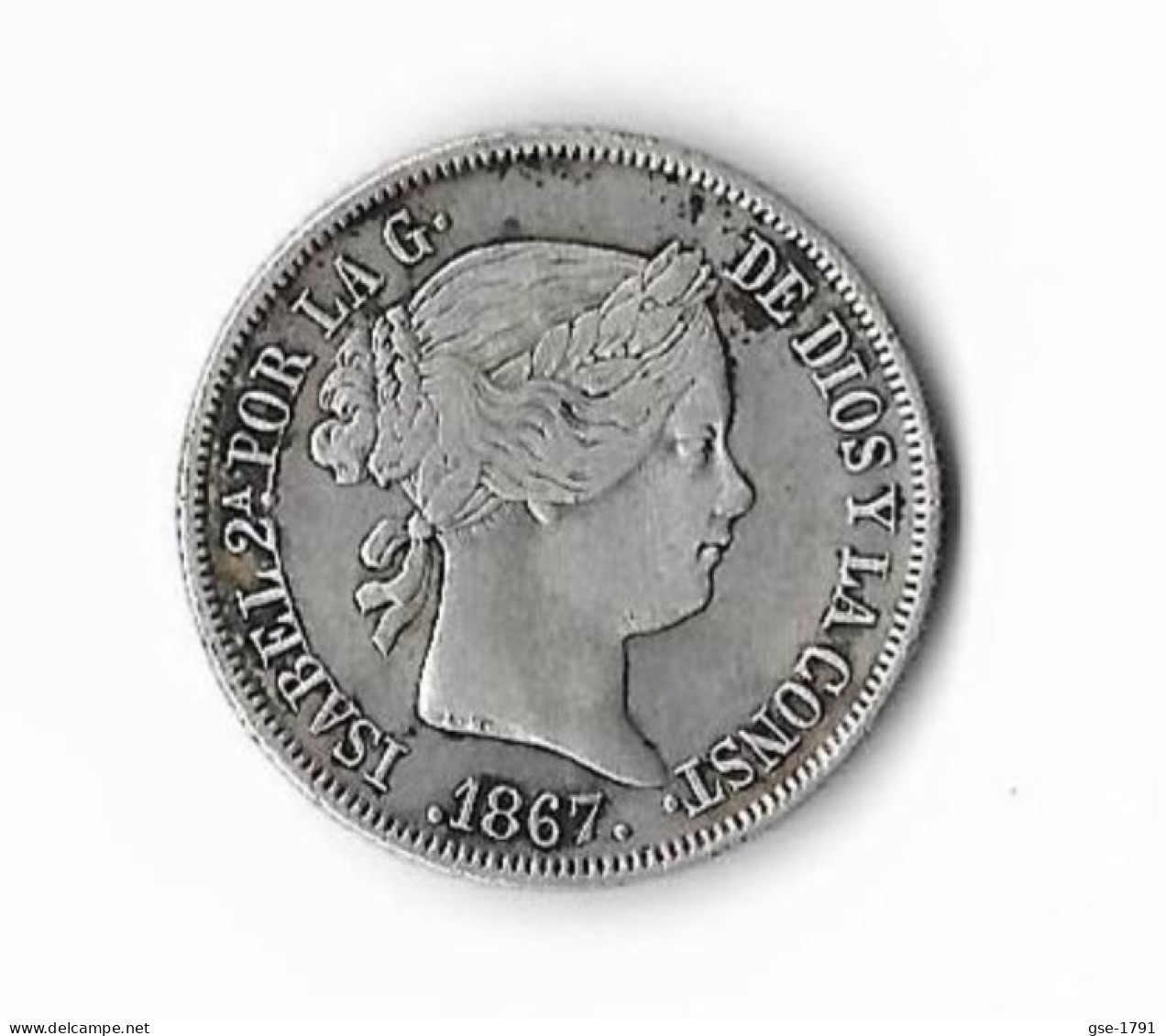 ESPAGNE ISABEL II  40 Centimos De Escudo  1867 TTB - Monete Provinciali