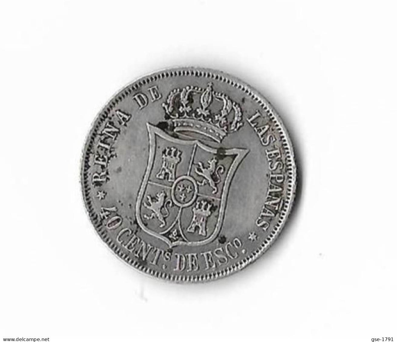 ESPAGNE ISABEL II  40 Centimos De Escudo  1867 TTB - Provincial Currencies