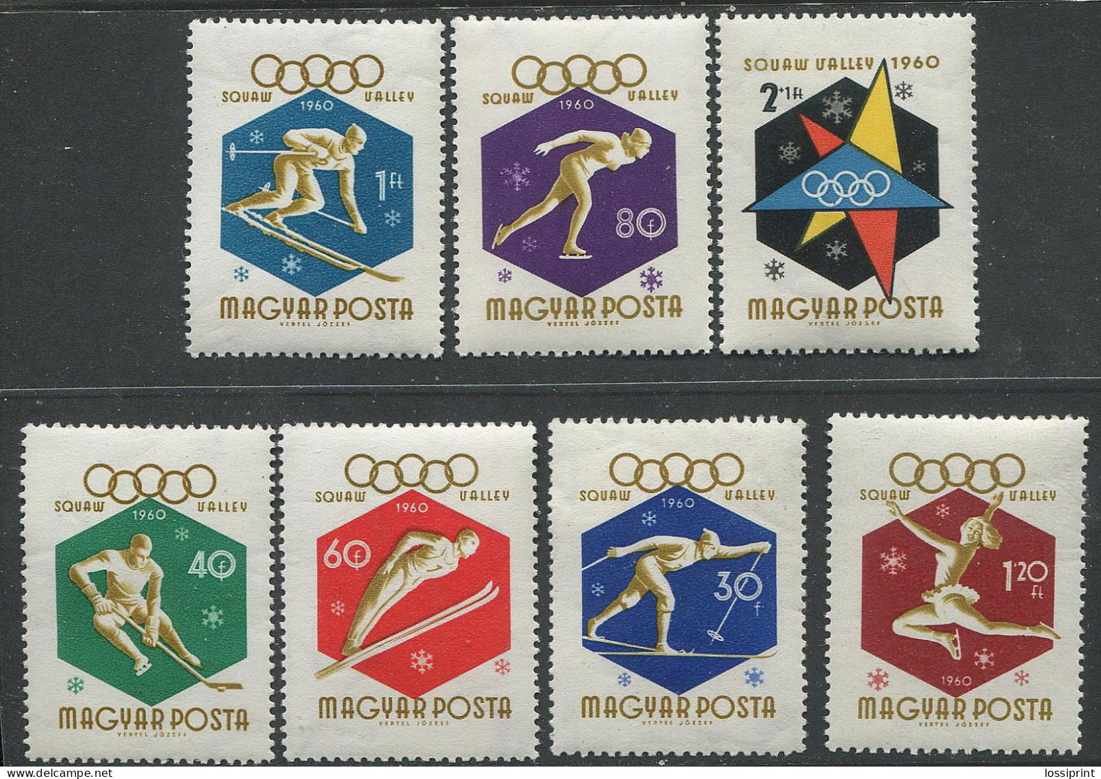 Hungary:Unused Stamps Serie Squaw Valley Olympic Games 1960, MNH - Winter 1960: Squaw Valley