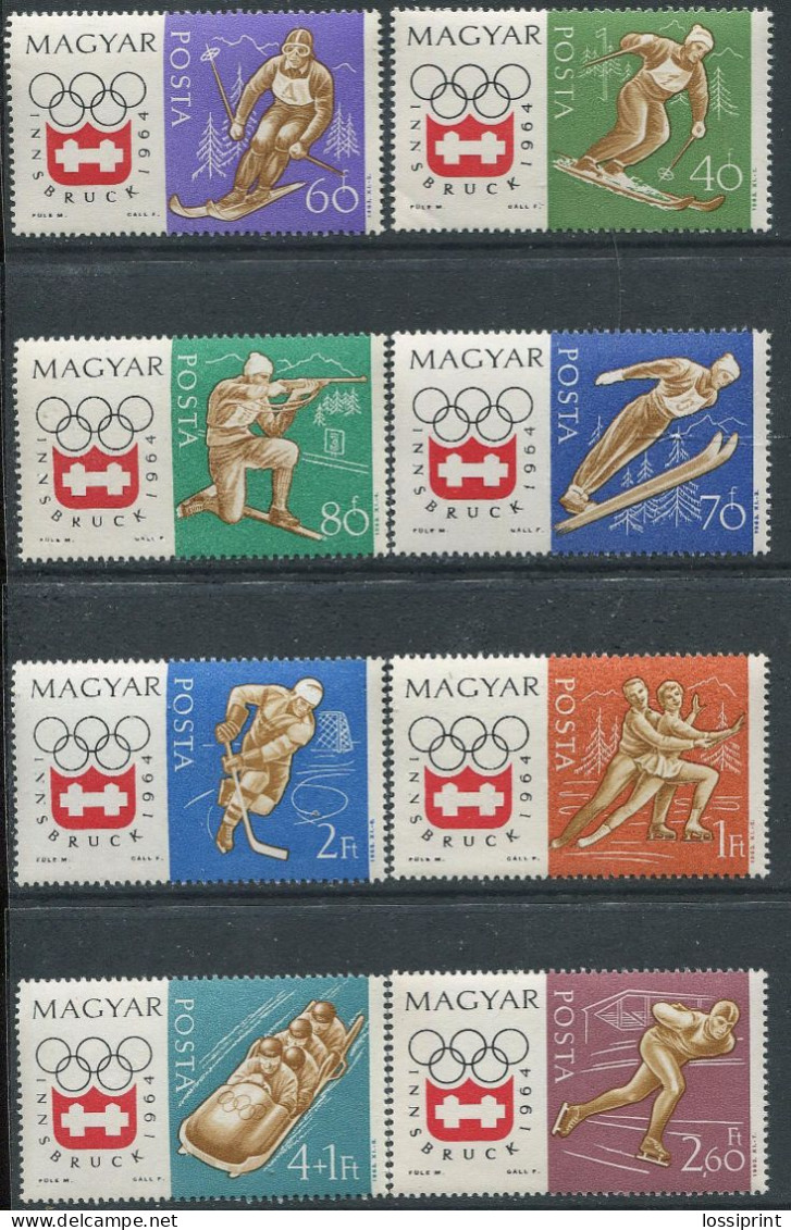 Hungary:Unused Stamps Serie Innsbruck Olympic Games 1964, MNH - Inverno1964: Innsbruck