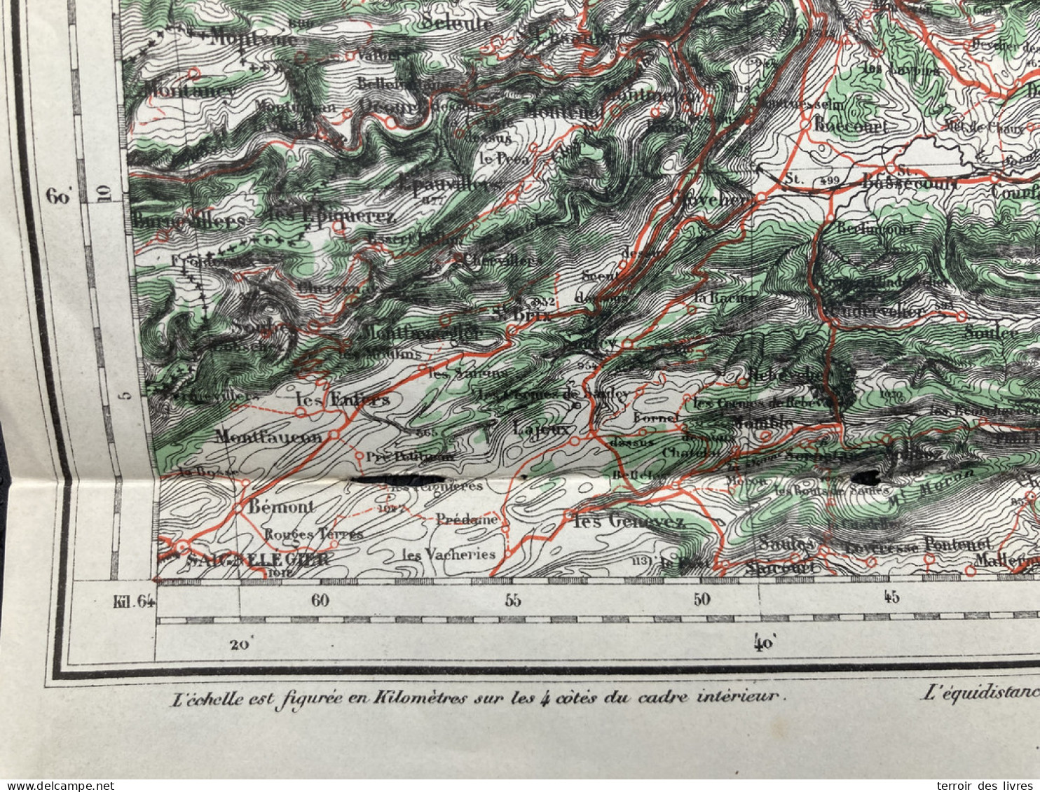 Carte état Major 1897 MULHOUSE FERRETTE 37x55cm  SIERENTZ UFFHEIM  WALTENHEIM  BRINCKHEIM BARTENHEIM  GEISPITZEN  STETTE - Cartes Géographiques